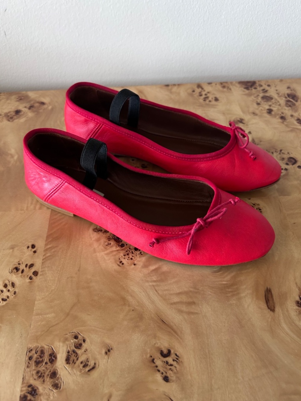 !!! $295 Anonymous Copenhagen Rhina Red Black Mary Jane Ballet Flats 37